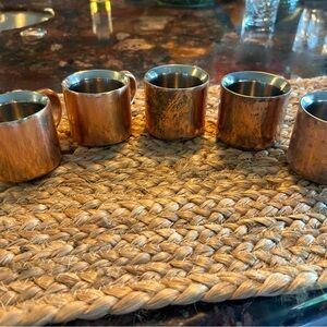WILLIAM SONOMA Vintage Double Walled Espresso Cups set of 6